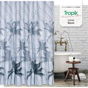 Zethome 5104 Tropik Çift Kanat Banyo Perdesi