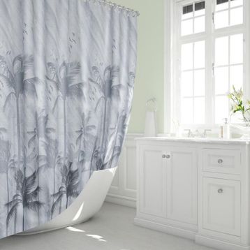 Zethome 5104 Tropik Çift Kanat Banyo Perdesi
