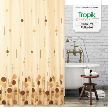 Zethome 6022 Tropik Çift Kanat Kahve 120x200 cm Duş Perdesi