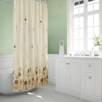 Zethome 6022 Tropik Çift Kanat Kahve 120x200 cm Duş Perdesi