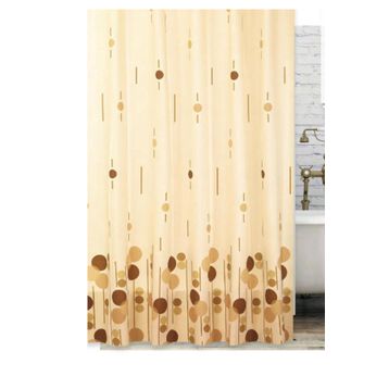 Zethome 6022 Tropik Çift Kanat Kahve 120x200 cm Duş Perdesi