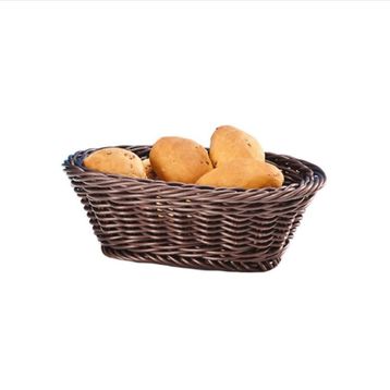 Zicco 18x12 cm Koyu Renk Mini Oval Ekmek Sepeti