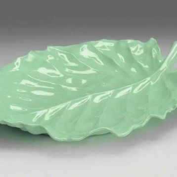 Zicco K-2800 43x34 cm Yeşil Yaprak Model Melamin Teşhir Tabağı