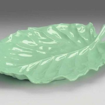 Zicco K-2800 43x34 cm Yeşil Yaprak Model Melamin Teşhir Tabağı