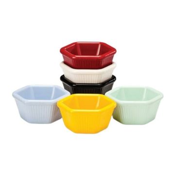 Zicco K-4006 7x3 cm Beyaz 6'lı Altıgen Mini Sosluk Reçellik