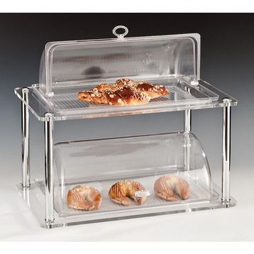 Zicco Polikarbon Fanuslu Akrilik Standlı 3 Katlı GN 1/2 30x58x72 cm Teşhir Standı