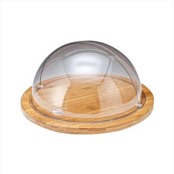Zicco ZCP-519 38 cm Ahşap Altlıklı Kapaklı Yuvarlak Fanus
