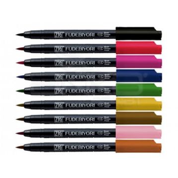 Zig 1 Fudebiyori Brush Pen 9'lu Set