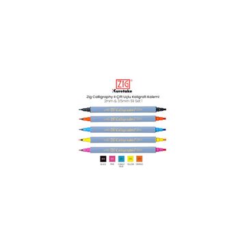 Zig 2 mm 3.5 mm 5'li Set 1 Calligraphy II Çift Uçlu Kaligrafi Kalemi