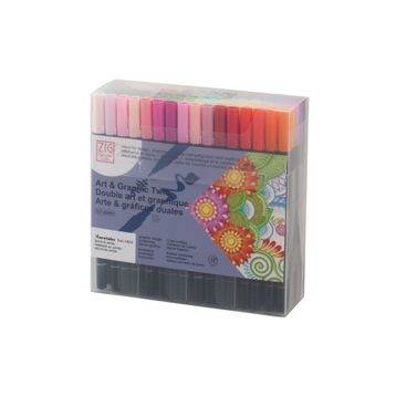 Zig Art TUT-80/80V 80'li Set Graphic Twin Brush Pen Çift Uçlu Çizim Kalemi