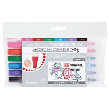 Zig Clean Color Dot Çift Uçlu 6'lı Marker Kalem Set