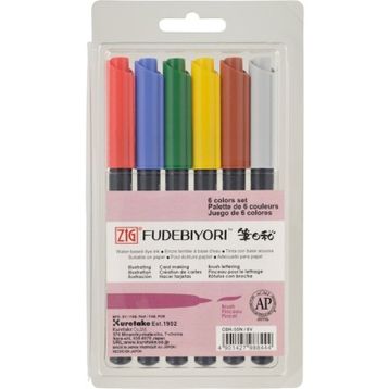 Zig Fudebiyori Brush Pen CBK-55N 6'lı Çizim Kalemi