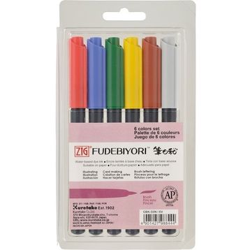 Zig Fudebiyori Brush Pen CBK-55N 6'lı Çizim Kalemi