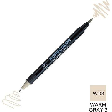 Zig Kurecolor CNKC-2200 Warm Gray 2 W.03 Fine Brush For Manga Çift Taraflı Marker Kalem