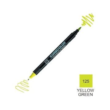 Zig Kurecolor Mangaka Fine & Brush CNKC-2200 125 Yellow Green Çift Taraflı Markör Kalem
