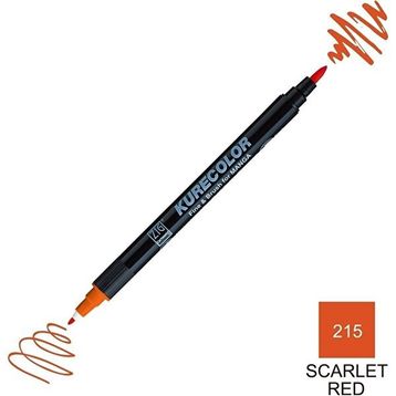 Zig Kurecolor Mangaka Fine & Brush CNKC-2200 215 Scarlet Red Çift Taraflı Markör Kalem