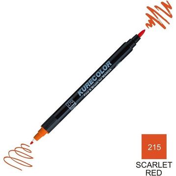 Zig Kurecolor Mangaka Fine & Brush CNKC-2200 215 Scarlet Red Çift Taraflı Markör Kalem
