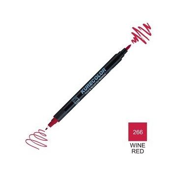 Zig Kurecolor Mangaka Fine & Brush CNKC-2200 266 Wine Red Çift Taraflı Markör Kalem