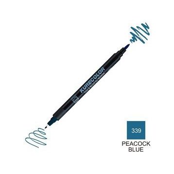 Zig Kurecolor Mangaka Fine & Brush CNKC-2200 339 Peacock Blue Çift Taraflı Markör Kalem