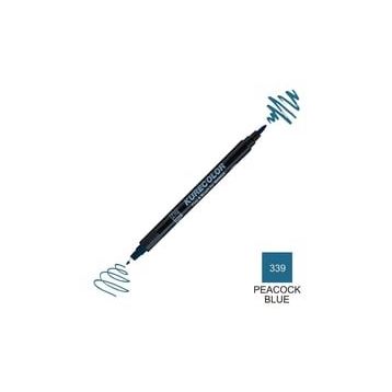Zig Kurecolor Mangaka Fine & Brush CNKC-2200 339 Peacock Blue Çift Taraflı Markör Kalem