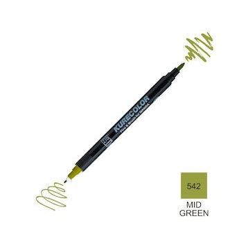 Zig Kurecolor Mangaka Fine & Brush CNKC-2200 542 Mid Green Çift Taraflı Markör Kalem