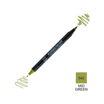 Zig Kurecolor Mangaka Fine & Brush CNKC-2200 542 Mid Green Çift Taraflı Markör Kalem