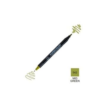 Zig Kurecolor Mangaka Fine & Brush CNKC-2200 542 Mid Green Çift Taraflı Markör Kalem