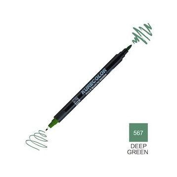 Zig Kurecolor Mangaka Fine & Brush CNKC-2200 567 Deep Green Çift Taraflı Markör Kalem