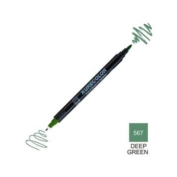 Zig Kurecolor Mangaka Fine & Brush CNKC-2200 567 Deep Green Çift Taraflı Markör Kalem