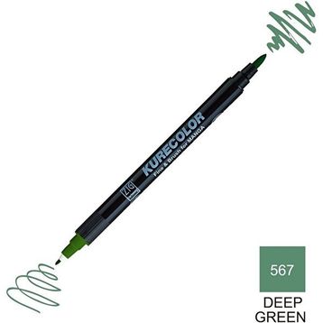 Zig Kurecolor Mangaka Fine & Brush CNKC-2200 567 Deep Green Çift Taraflı Markör Kalem