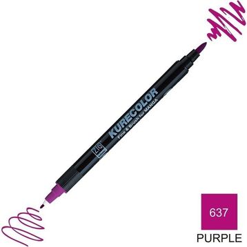 Zig Kurecolor Mangaka Fine & Brush CNKC-2200 637 Purple Çift Taraflı Markör Kalem