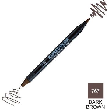 Zig Kurecolor Mangaka Fine & Brush CNKC-2200 767 Dark Brown Çift Taraflı Markör Kalem