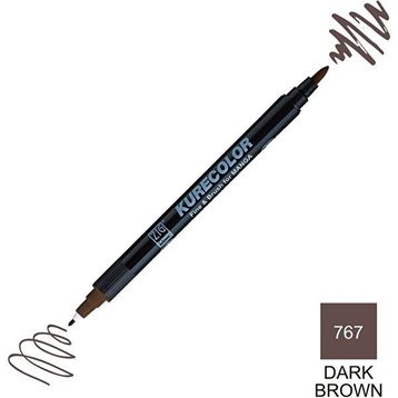 Zig Kurecolor Mangaka Fine & Brush CNKC-2200 767 Dark Brown Çift Taraflı Markör Kalem
