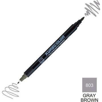 Zig Kurecolor Mangaka Fine & Brush CNKC-2200 803 Gray Brown Çift Taraflı Markör Kalem