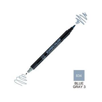 Zig Kurecolor Mangaka Fine & Brush CNKC-2200 834 Blue Gray 3 Çift Taraflı Markör Kalem