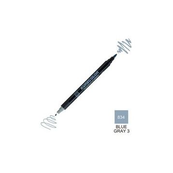 Zig Kurecolor Mangaka Fine & Brush CNKC-2200 834 Blue Gray 3 Çift Taraflı Markör Kalem