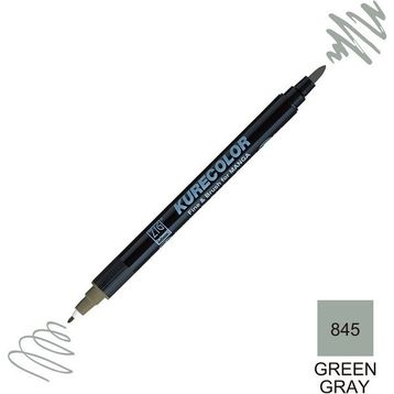 Zig Kurecolor Mangaka Fine & Brush CNKC-2200 845 Green Gray Çift Taraflı Markör Kalem