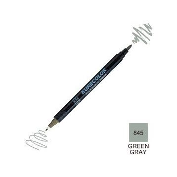 Zig Kurecolor Mangaka Fine & Brush CNKC-2200 845 Green Gray Çift Taraflı Markör Kalem
