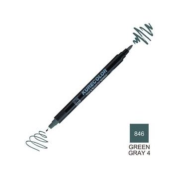 Zig Kurecolor Mangaka Fine & Brush CNKC-2200 846 Green Gray 4 Çift Taraflı Markör Kalem