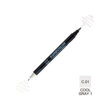 Zig Kurecolor Mangaka Fine & Brush CNKC-2200 C.01 Cool Gray 1 Çift Taraflı Markör Kalem