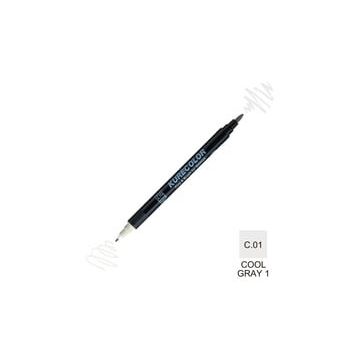 Zig Kurecolor Mangaka Fine & Brush CNKC-2200 C.01 Cool Gray 1 Çift Taraflı Markör Kalem
