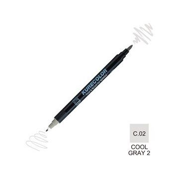 Zig Kurecolor Mangaka Fine & Brush CNKC-2200 C.02 Cool Gray 2 Çift Taraflı Markör Kalem