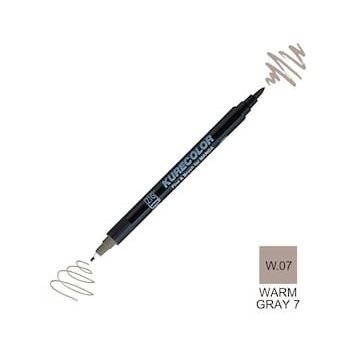 Zig Kurecolor Mangaka Fine & Brush CNKC-2200 W.07 Warm Gray 07 Çift Taraflı Markör Kalem