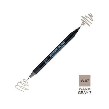 Zig Kurecolor Mangaka Fine & Brush CNKC-2200 W.07 Warm Gray 07 Çift Taraflı Markör Kalem