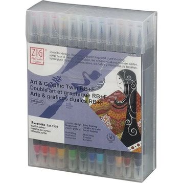 Zig TUT-95/48V 48'li Set Art Graphic Twin Rb+f Çift Uçlu Çizim Kalemi