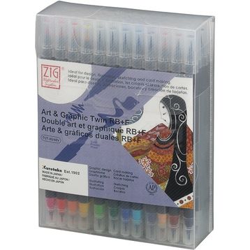 Zig TUT-95/48V 48'li Set Art Graphic Twin Rb+f Çift Uçlu Çizim Kalemi