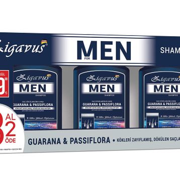 Zigavus Men Guarana Passiflora 3 x 300 ml Şampuan