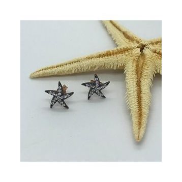 Zirkon Taşlı Deniz Yıldızı Gümüş Küpe