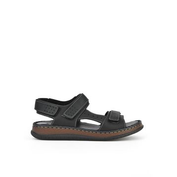 Ziya 1511045ZS6 Siyah Erkek Hakiki Deri Sandalet