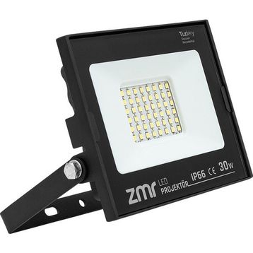 Zmr 30 W 6500k IP66 150 Işık Açısı 220 V Siyah Slim Kasa Led Projektör